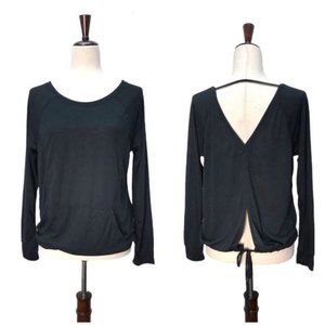 Calvin Klein Performance V-Back Drawstring Hem Crewneck Top | Small